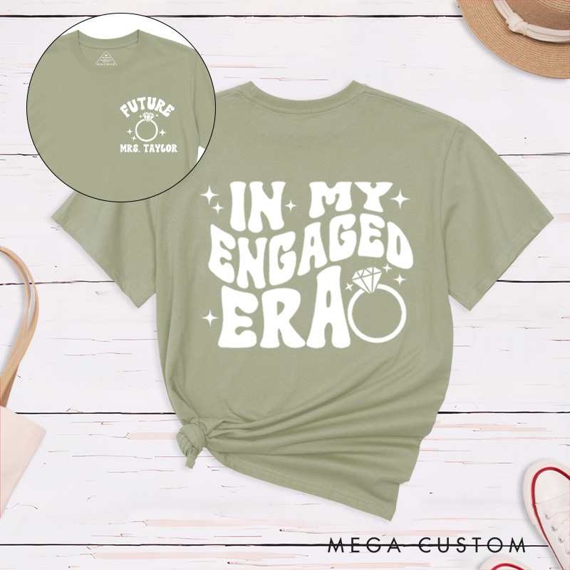 Personalized Bold In My Engaged Era Future Mrs with Rings and Sparkles Fiancee Engagement Fiancée Classic T-Shirt