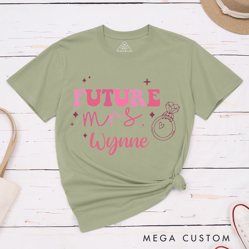 Personalized Playful Future Mrs. Engagement Fiance Classic T-Shirt  