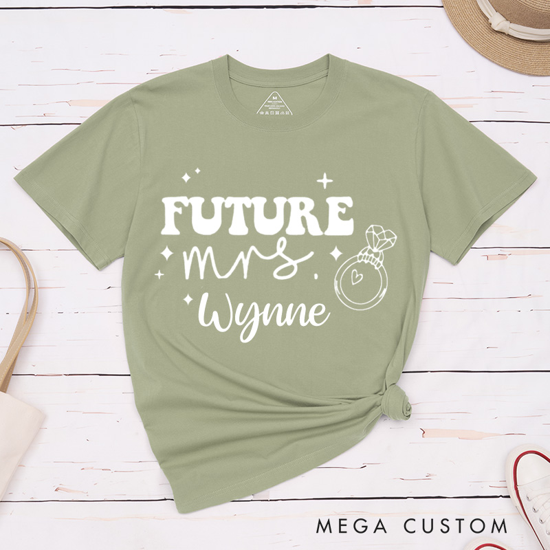 Personalized Playful Future Mrs. Engagement Fiance Classic T-Shirt  