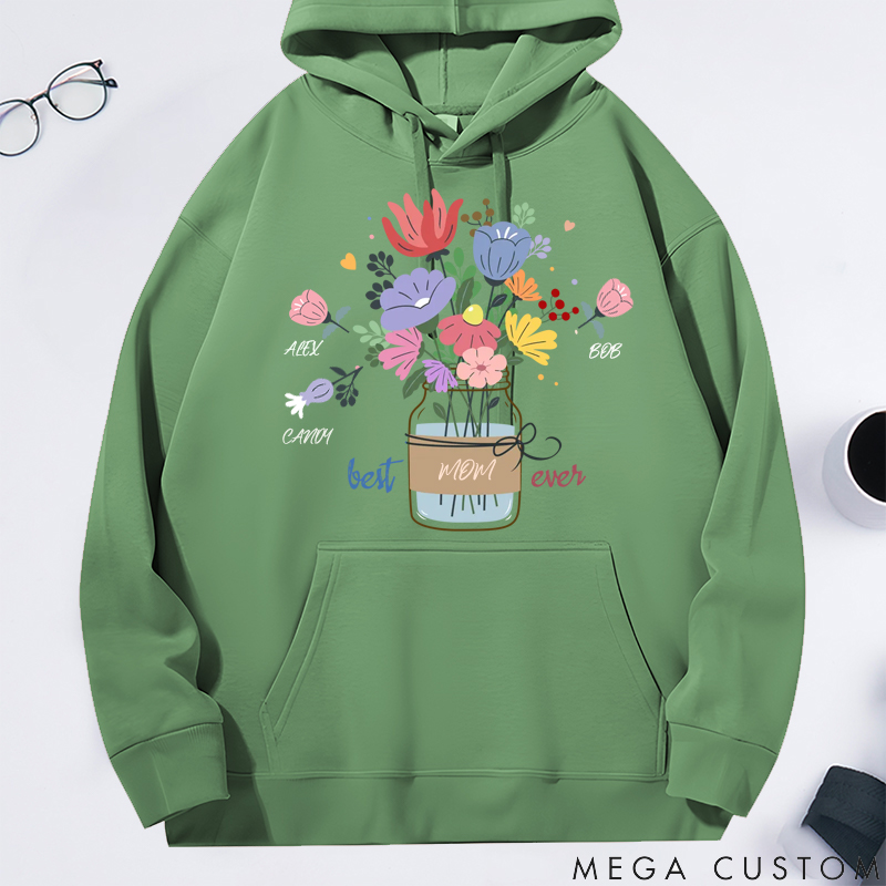Personalized Pretty Mama Ever Floral Gift for Loved One Theme Festival Classic Hoodie