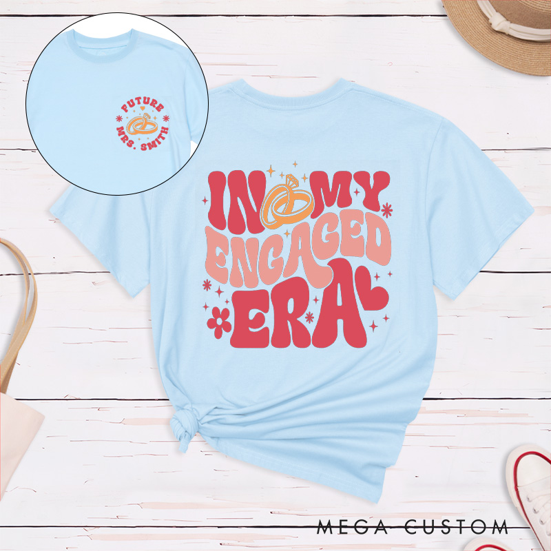 Personalized Bold In My Engaged Era Future Mrs with Rings Fiancee Engagement Fiancée Classic T-Shirt