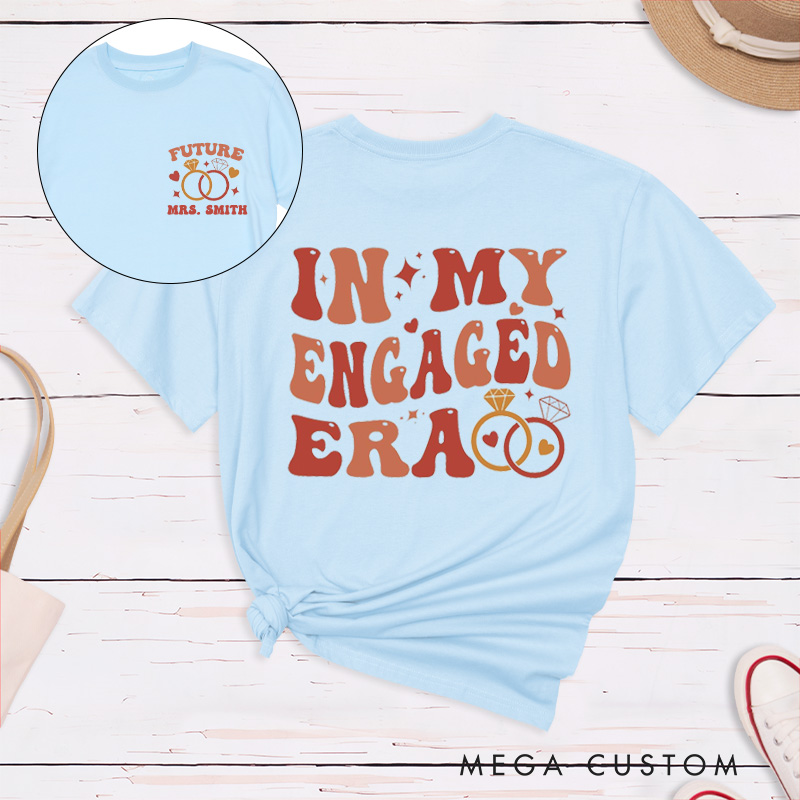 Personalized Vintage In My Engaged Era Future Mrs with Rings and Hearts Fiancee Engagement Fiancée Classic T-Shirt