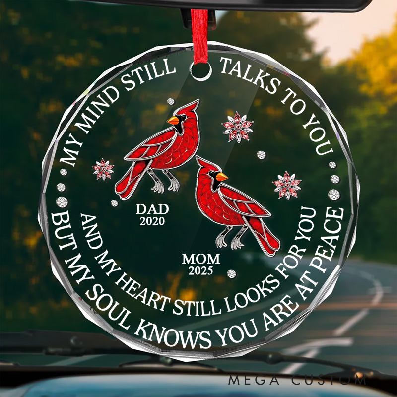 （未更新sku）Personalized Custom Round Ornament Remembered With Love Sympathy Gift For Family Members