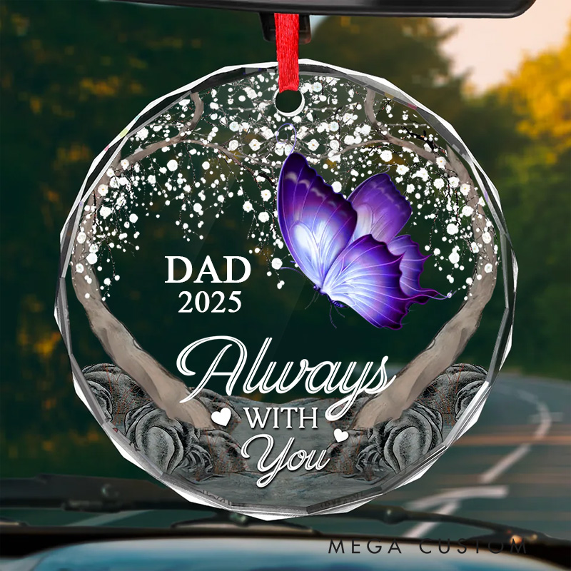 Personalized Memorial Ornament Customizable Name Year Butterfly Always With You Sympathy Gift