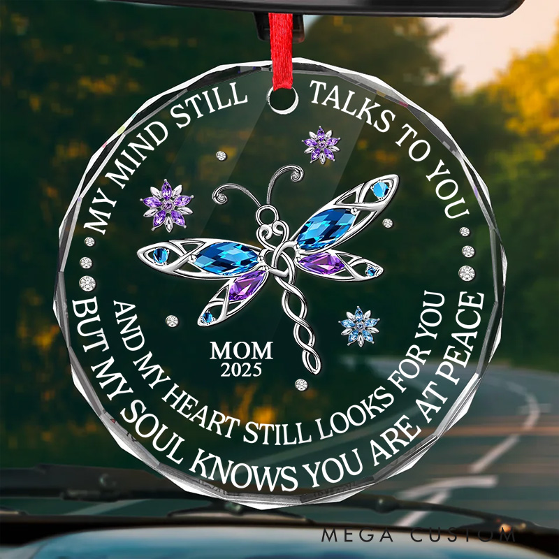 （未更新sku）Personalized Custom Round Ornament Remembered With Love Sympathy Gift For Family Members