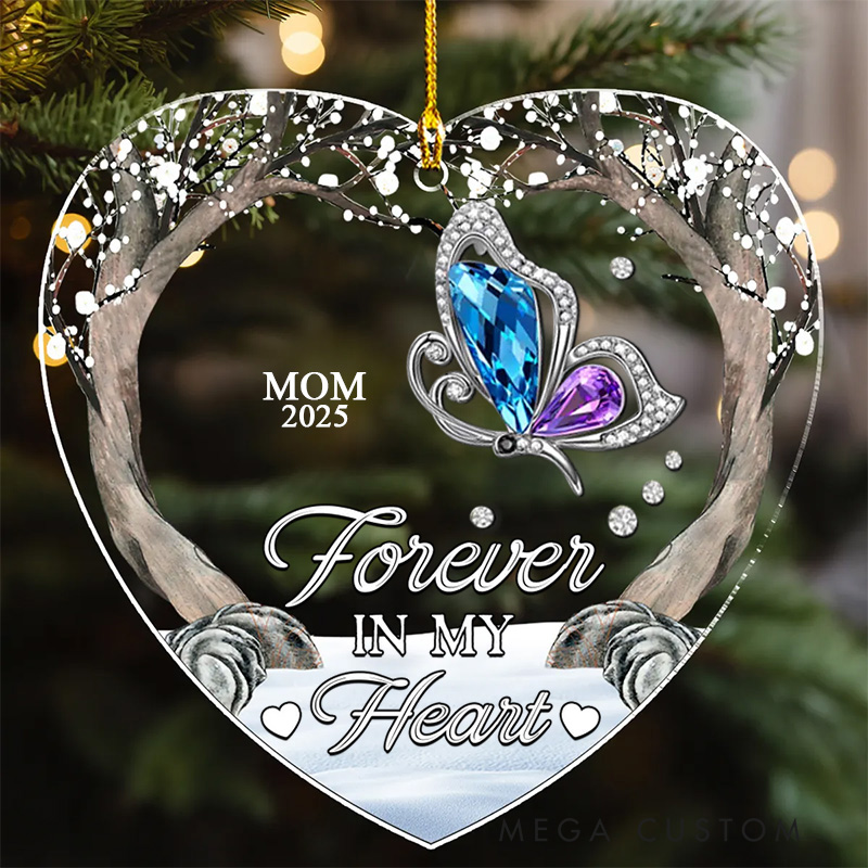 Personalized Custom Heart Memorial Ornament Sympathy Gift For Family Members
