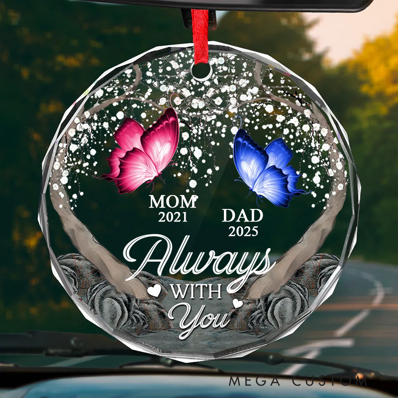 Personalized Memorial Ornament Customizable Name Year Butterfly Always With You Sympathy Gift