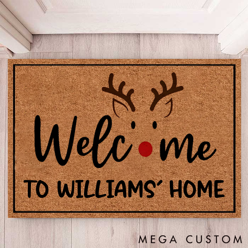 Personalized Doormat Pattern Minimalist Santa's reindeer Pattern Design