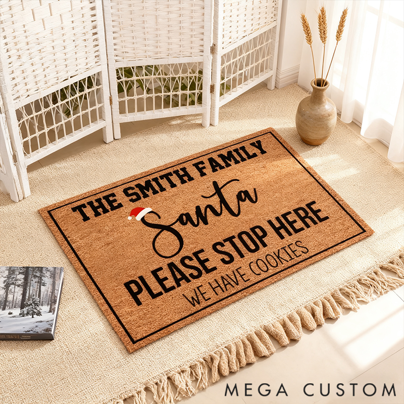 Personalized Doormat We have cookies Please stop here Santa Claus