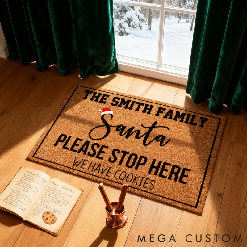 Personalized Doormat We have cookies Please stop here Santa Claus