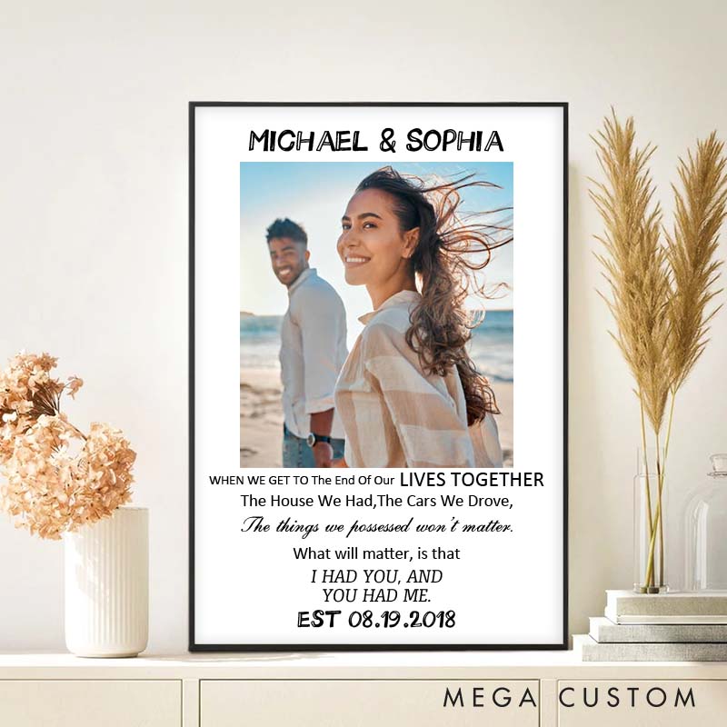 Personalized Couple Anniversary Canvas Painting I Had You and You Had Me Canvas with Photo for Couple Wife Husband Anniversary Gift