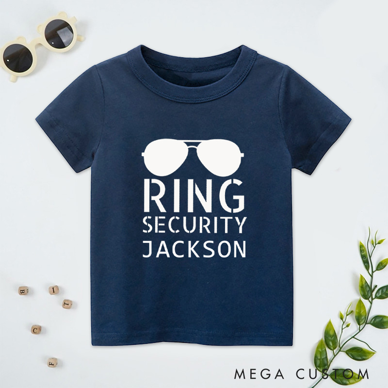 Personalized Funny Ring Security with Sunglasses Flower Boy T-Shirt 