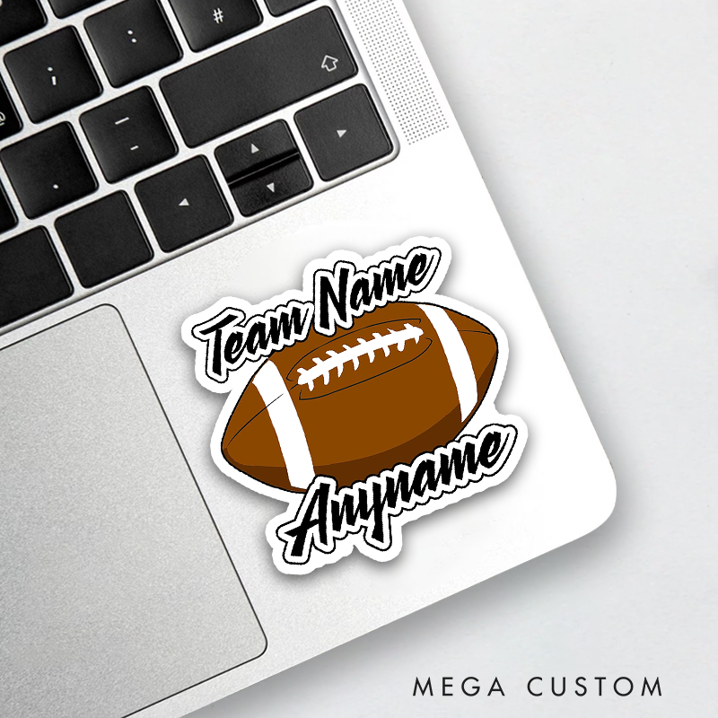 Personalized American Football and Rugby Team Sticker with Custom Name and Number