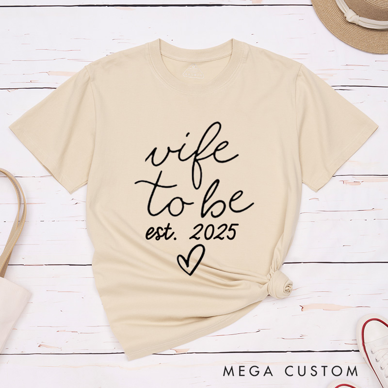 Personalized Wife To Be and Husband To Be with Year Engagement Couple Classic T-Shirt