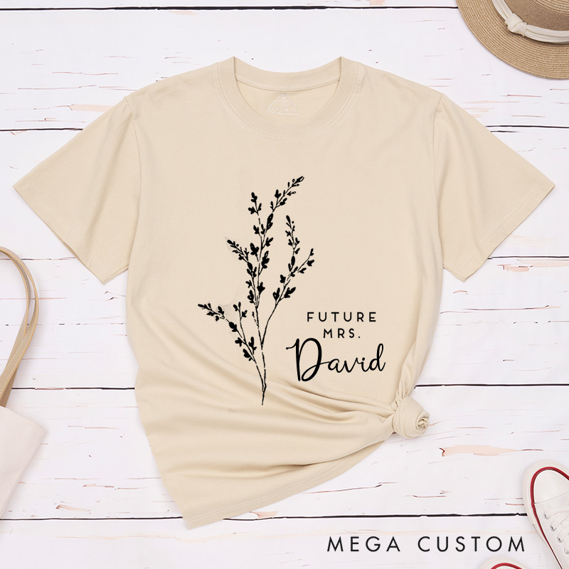Personalized Sweet Holly Future Mrs Fiancee Engagement Fiancée Classic T-Shirt