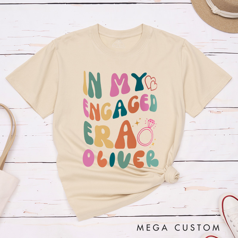 Personalized In My Engaged Era in Vibrant Colors Fiancee Engagement Fiancée Classic T-Shirt