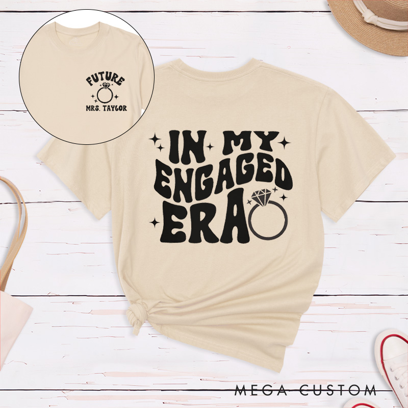 Personalized Bold In My Engaged Era Future Mrs with Rings and Sparkles Fiancee Engagement Fiancée Classic T-Shirt