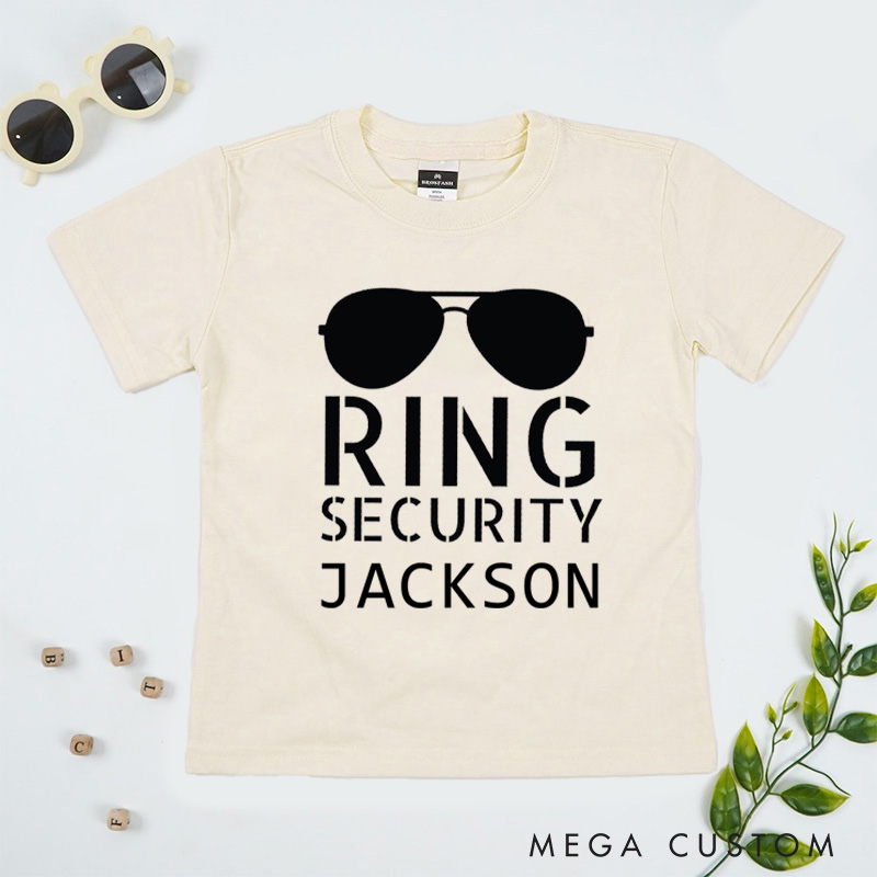 Personalized Funny Ring Security with Sunglasses Flower Boy T-Shirt 