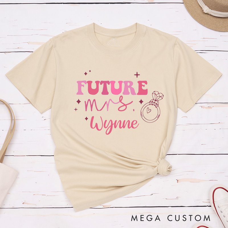Personalized Playful Future Mrs. Engagement Fiance Classic T-Shirt  