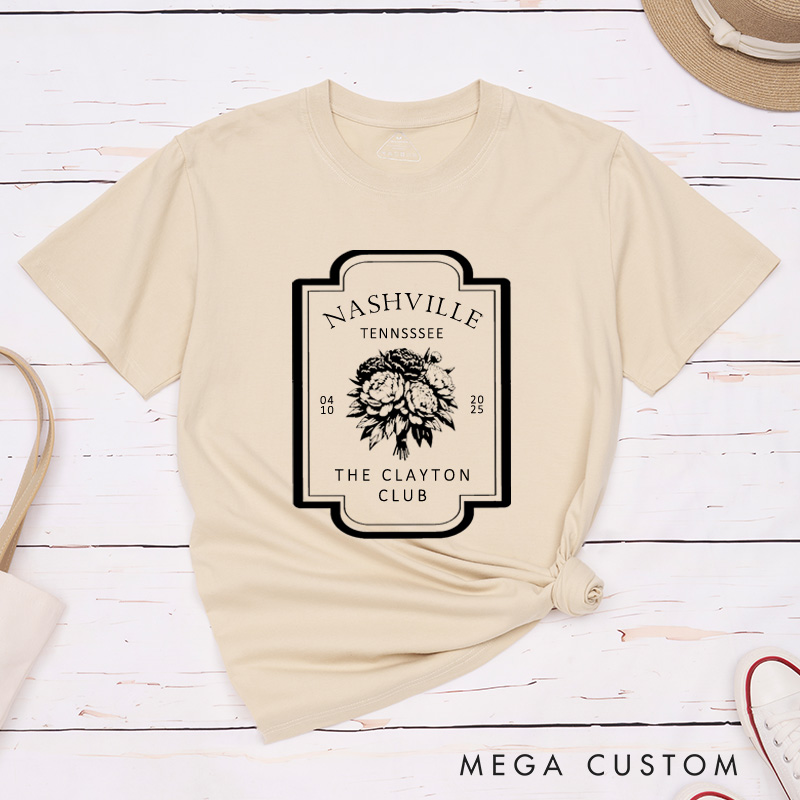 Personalized Floral Themed Wedding Logo Nwelweds Matching Wedding Couple Classic T-Shirt