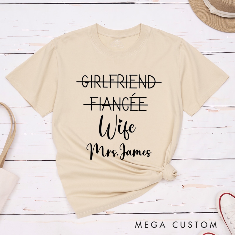 Personalized Playful Relationship Upgrade Husband and Wife Newlyweds Wedding Couple Classic T-Shirt