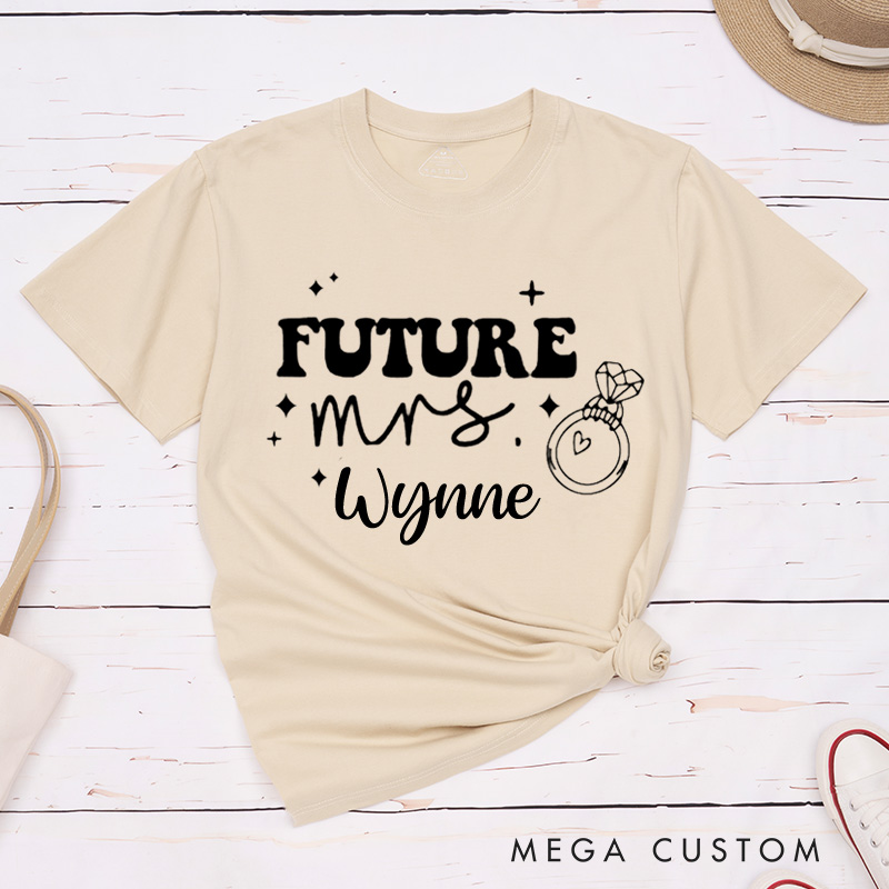 Personalized Playful Future Mrs. Engagement Fiance Classic T-Shirt  