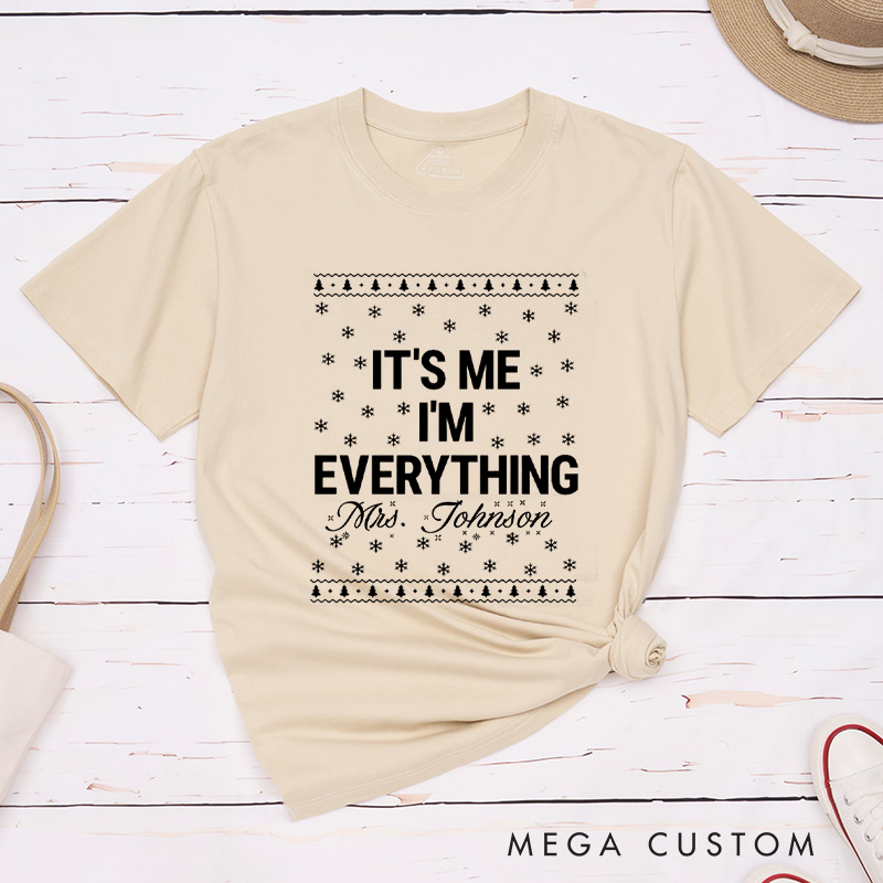 Personalized Playful Everything I Want for Christmas Matching Couple Classic T-Shirt