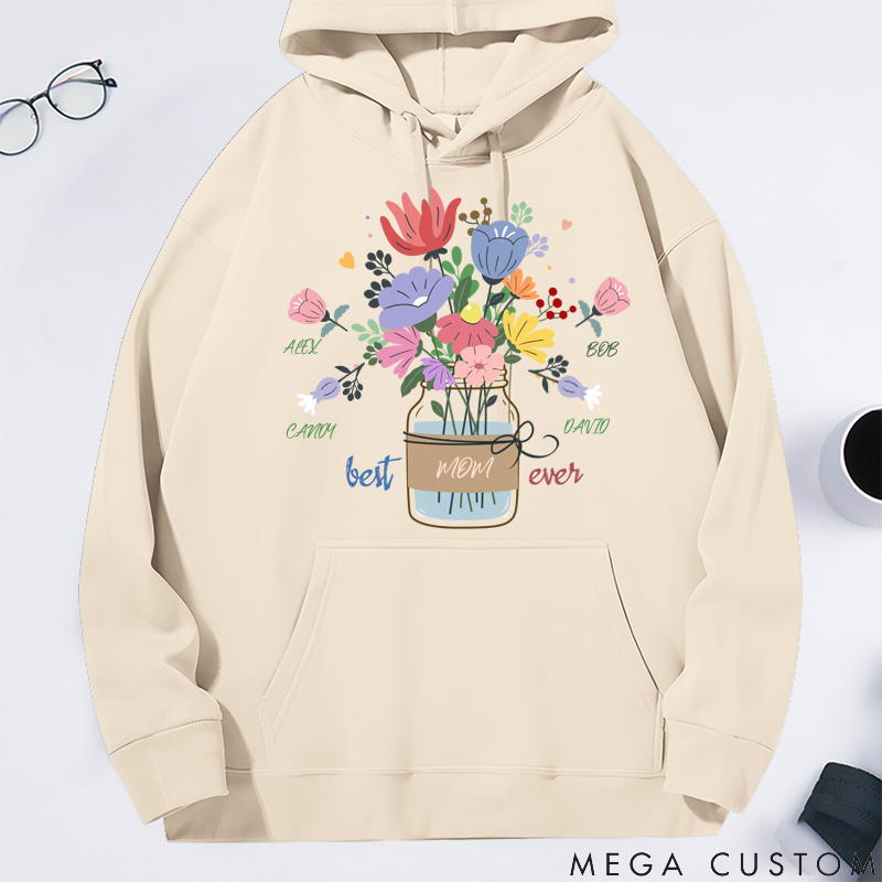 Personalized Pretty Mama Ever Floral Gift for Loved One Theme Festival Classic Hoodie