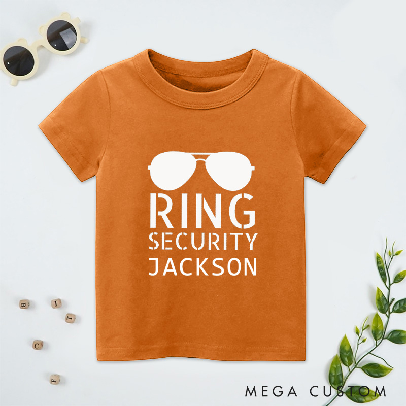 Personalized Funny Ring Security with Sunglasses Flower Boy T-Shirt 