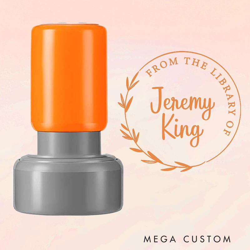 Personalized from the Library of Book Stamp Custom Round Book Stamp with Name Library Stamp Book Lover Gift Librarian Gift for Her