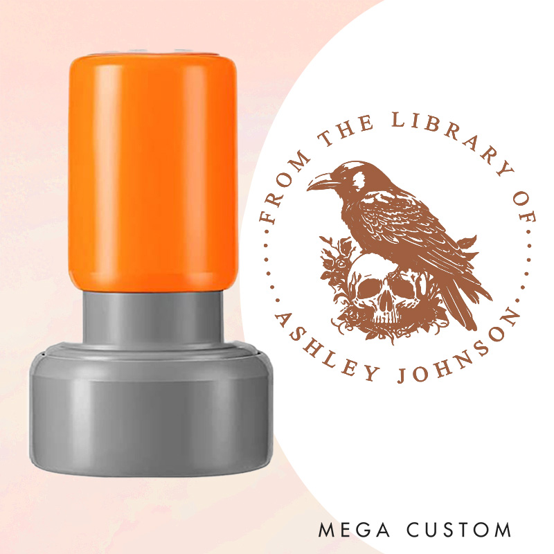 Personalized from the Library of Book Stamp Custom Mystery Book Lover Stamps with Name library Stamp for Book Lover Gift Bookish Halloween Gift