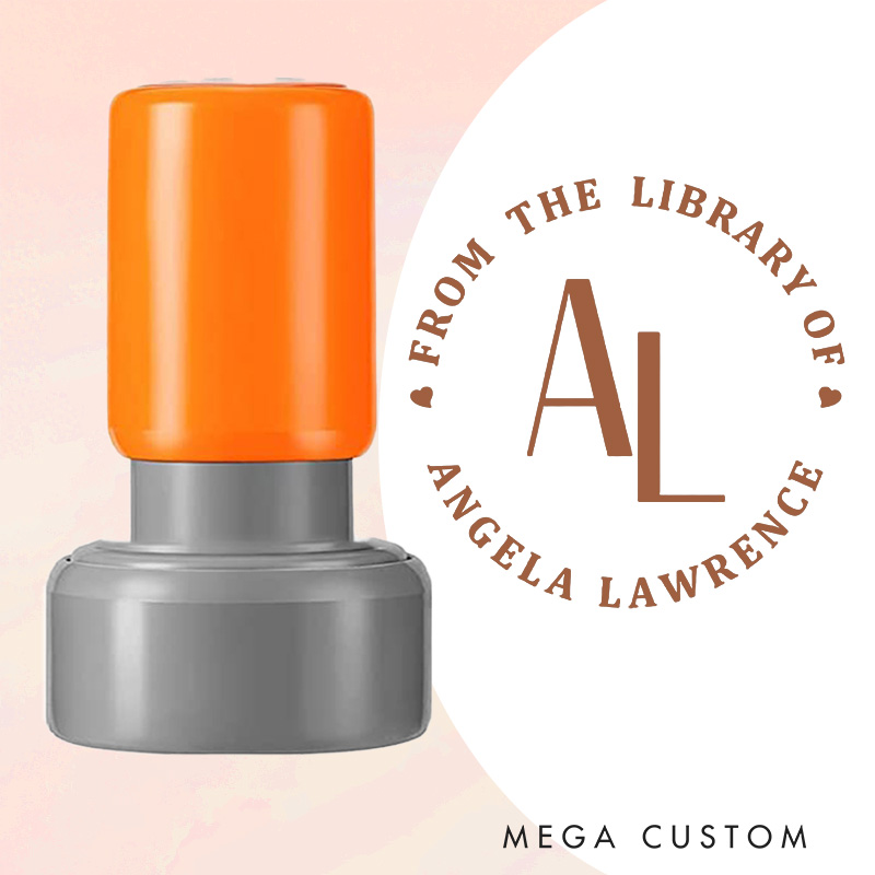 Personalized from the Library of Book Stamp Custom Initial with Name Library Stamp Reading Lover Gift Book Lover Gift for Bookish Gift