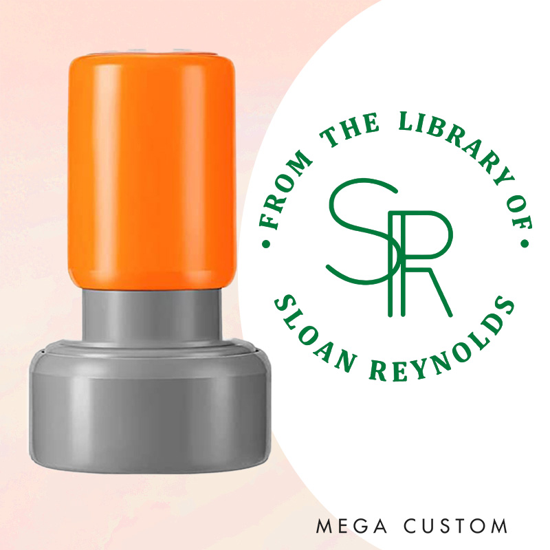 Personalized Initial with Name Book Stamp Custom from the Library of Stamp Library Stamp Reader Gift Book Lover Gift for Bookish Gift