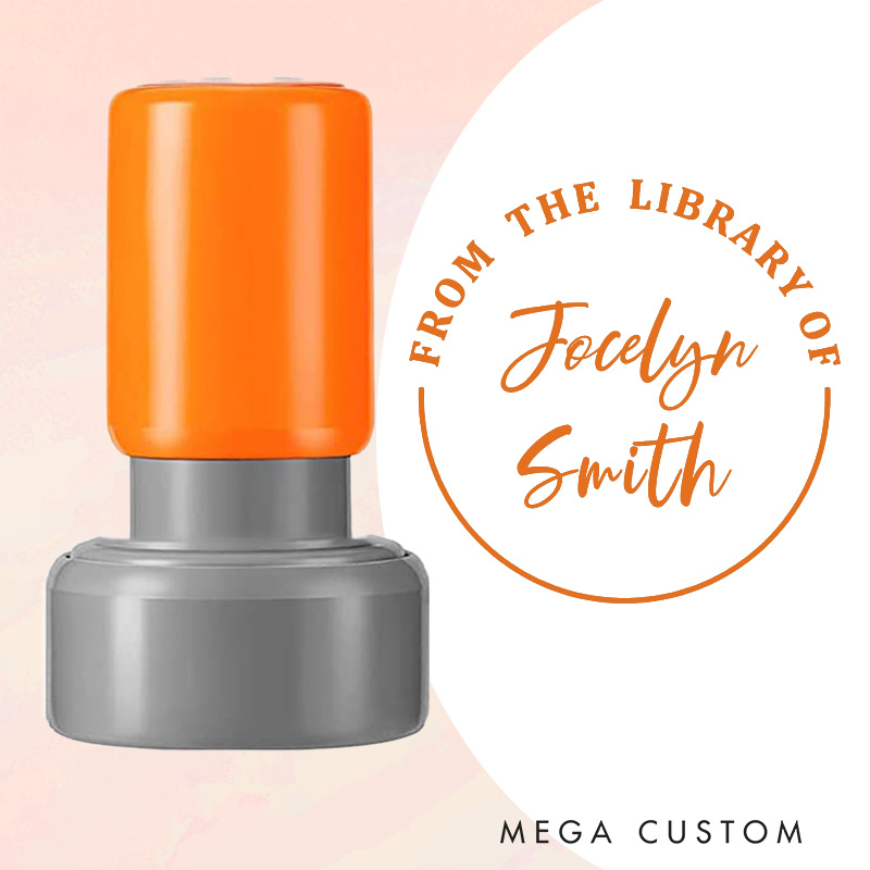 Personalized Round Book Stamp Custom from the Library of Stamp Library Stamp with Name Book Lover Gift for Bookish Gift Reader Gift