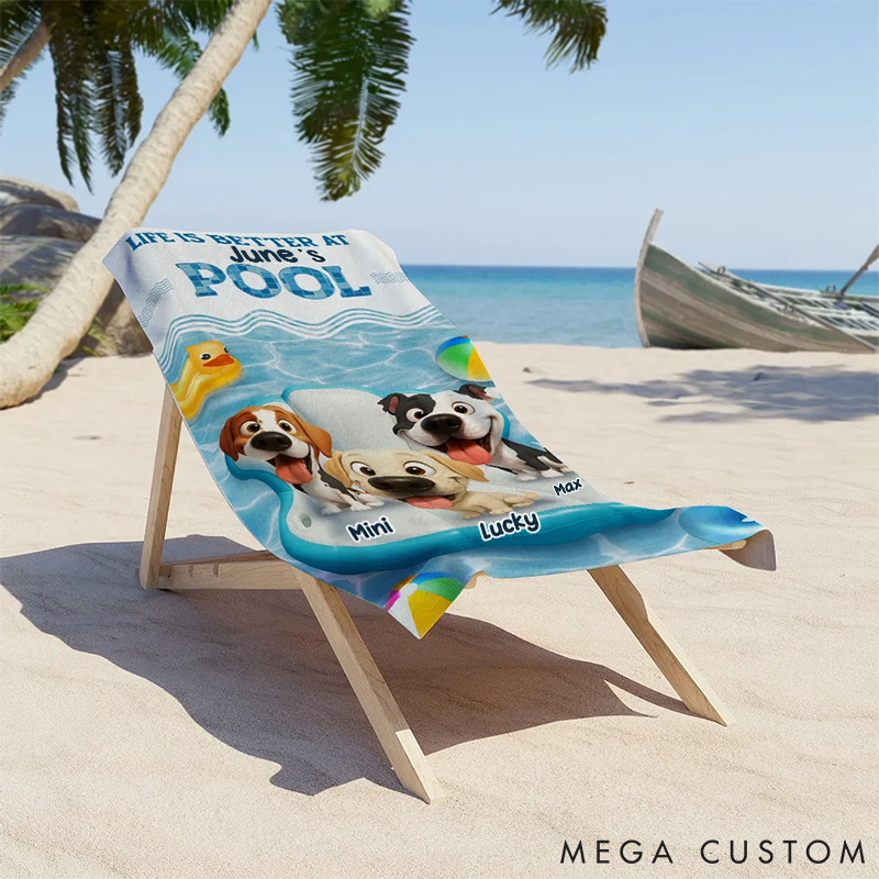 Personalized Dog Lover Better at Dog Pool Beach Towel