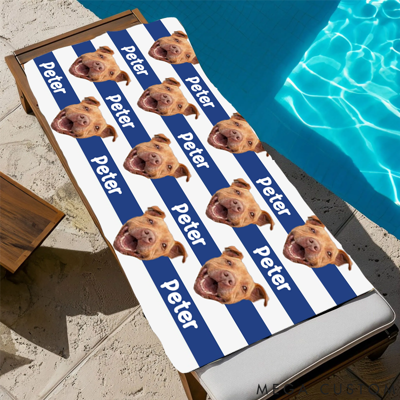 Personalized Pet Lover Custom Photo Summer Days and Pet Cuddles Beach Towel