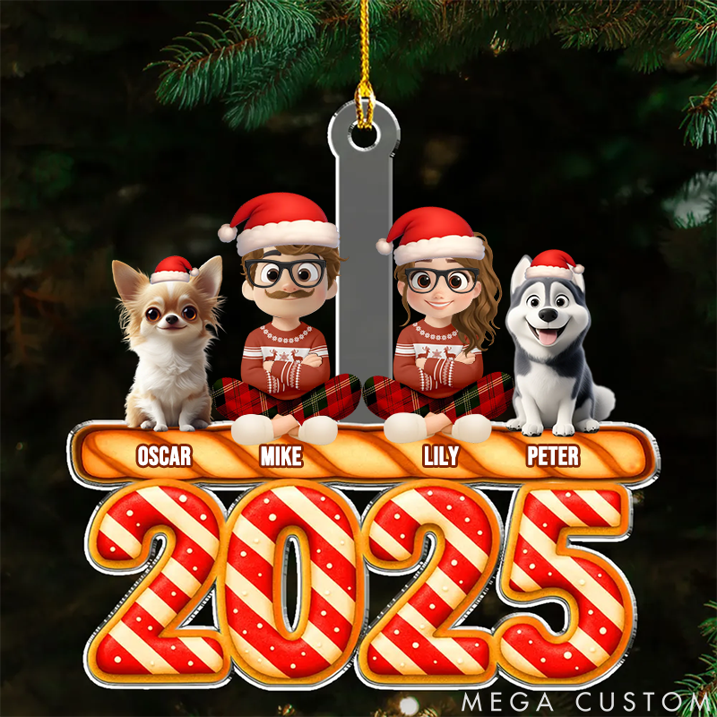 Personalized Dog Lover Candy Family Together Christmas Ornament
