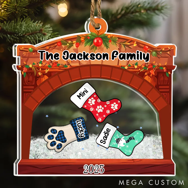 Personalized Pet Lover Christmas Family Stockings Christmas Ornament