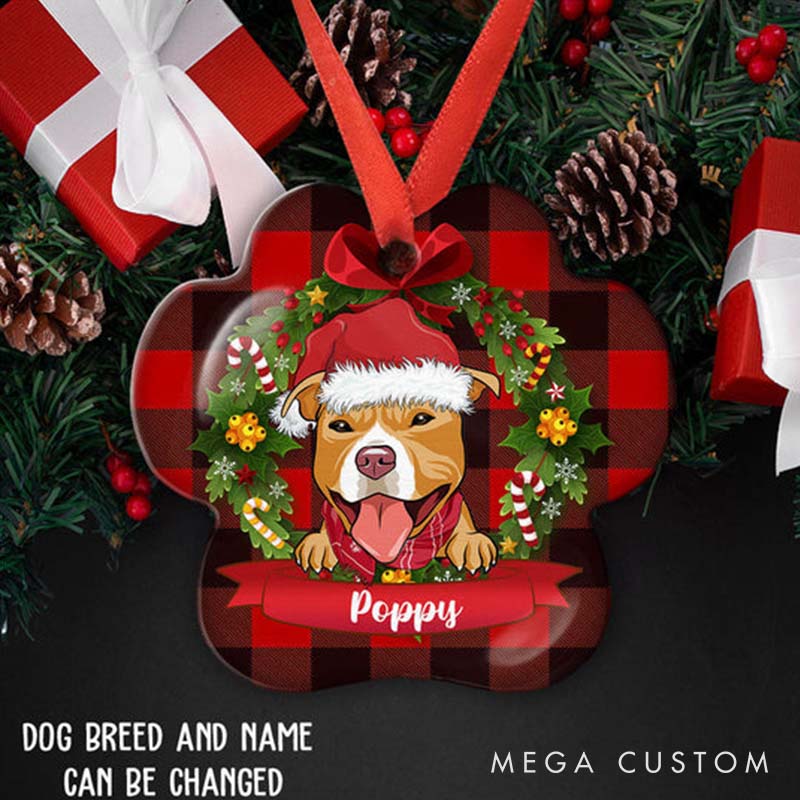 Personalized Dog Lover Christmas Dog Name Christmas Ornament