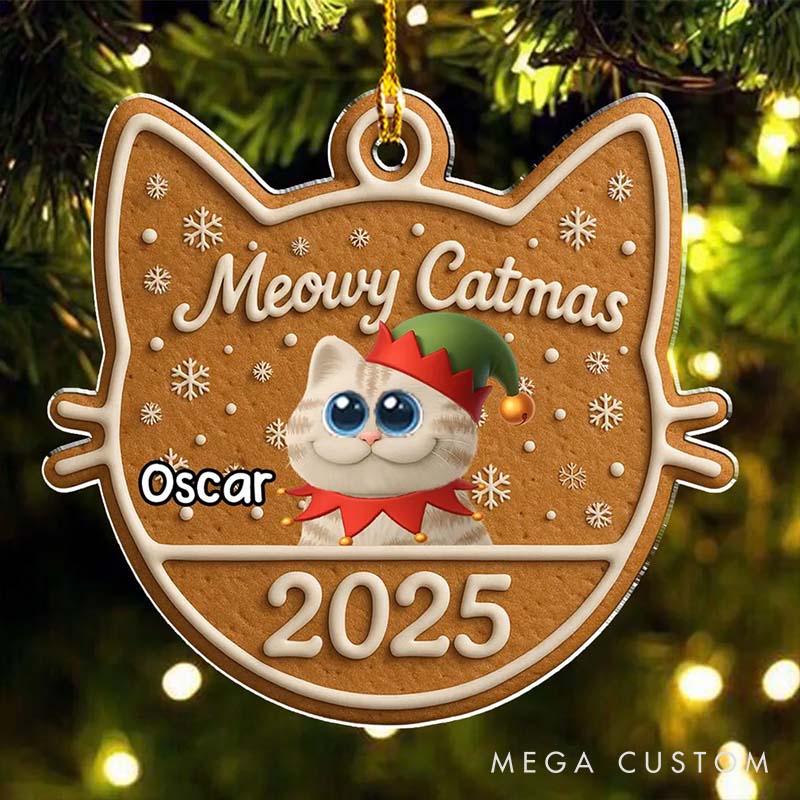 Personalized Cat Lover Chunky Catmas Christmas Ornament 