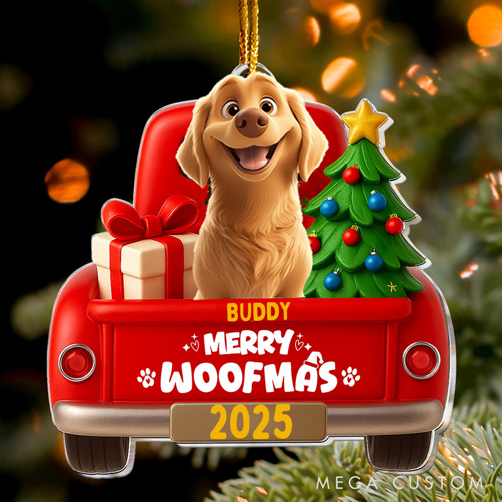 Personalized Dog Lover Merry Christmas Dog Lovers Christmas Ornament 