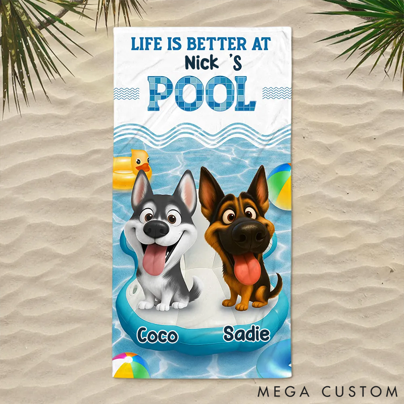 Personalized Dog Lover Better at Dog Pool Beach Towel