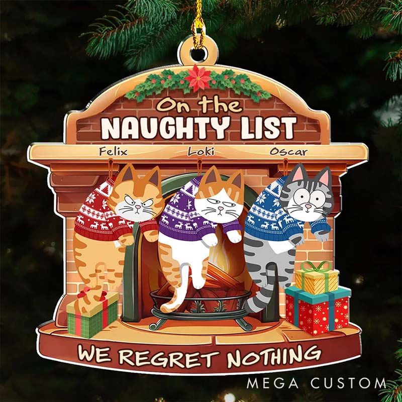 Personalized Cat Lover We have been Very Good Cats Santa Christmas Ornament