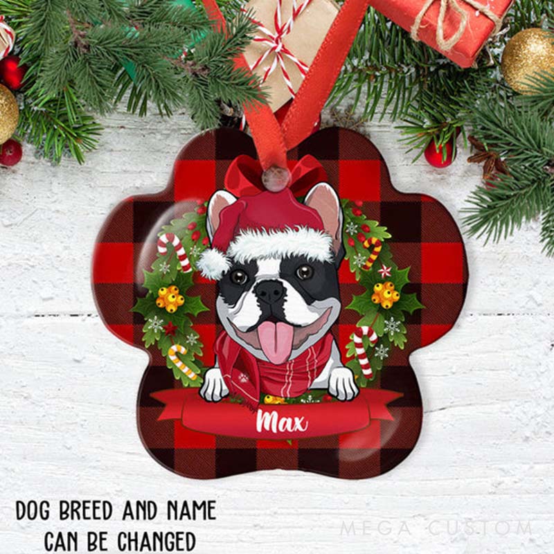 Personalized Dog Lover Christmas Dog Name Christmas Ornament