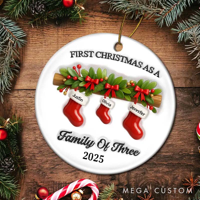 Personalized Pet Lover First Christmas Stockings Family Ornament