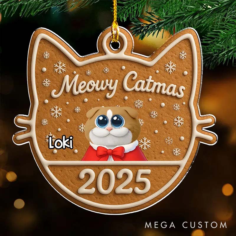Personalized Cat Lover Chunky Catmas Christmas Ornament 
