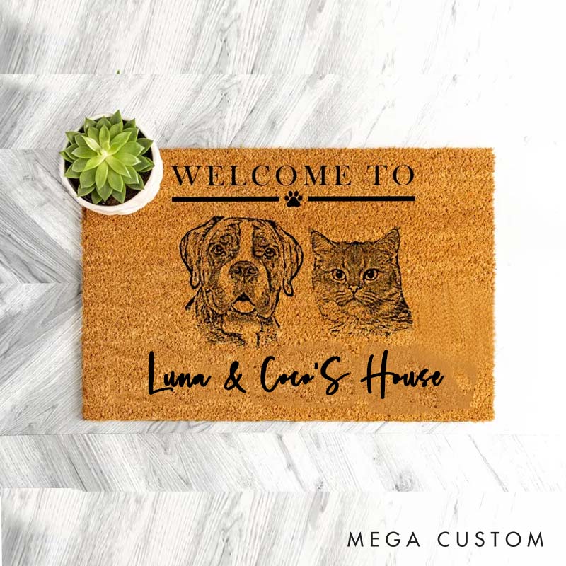 Personalized Pet Lover Custom Dog Doormat Using Pet Photo Christmas Doormat