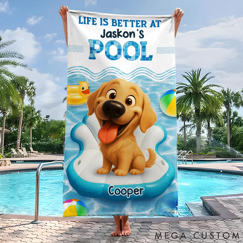 Personalized Dog Lover Better at Dog Pool Beach Towel