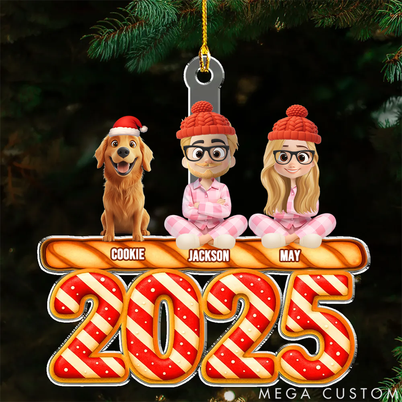 Personalized Dog Lover Candy Family Together Christmas Ornament