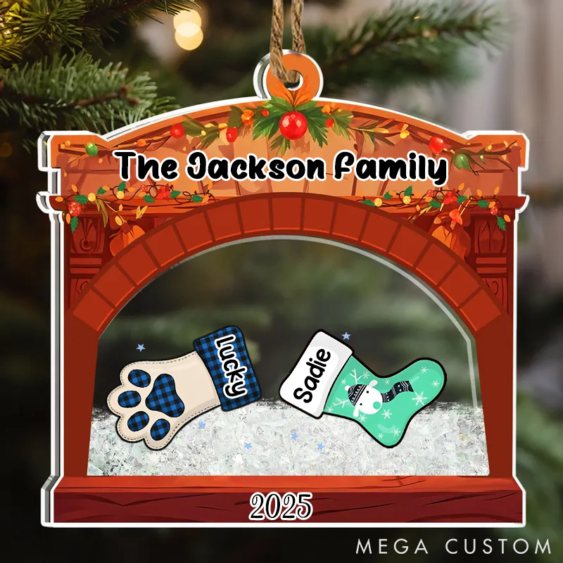 Personalized Pet Lover Christmas Family Stockings Christmas Ornament